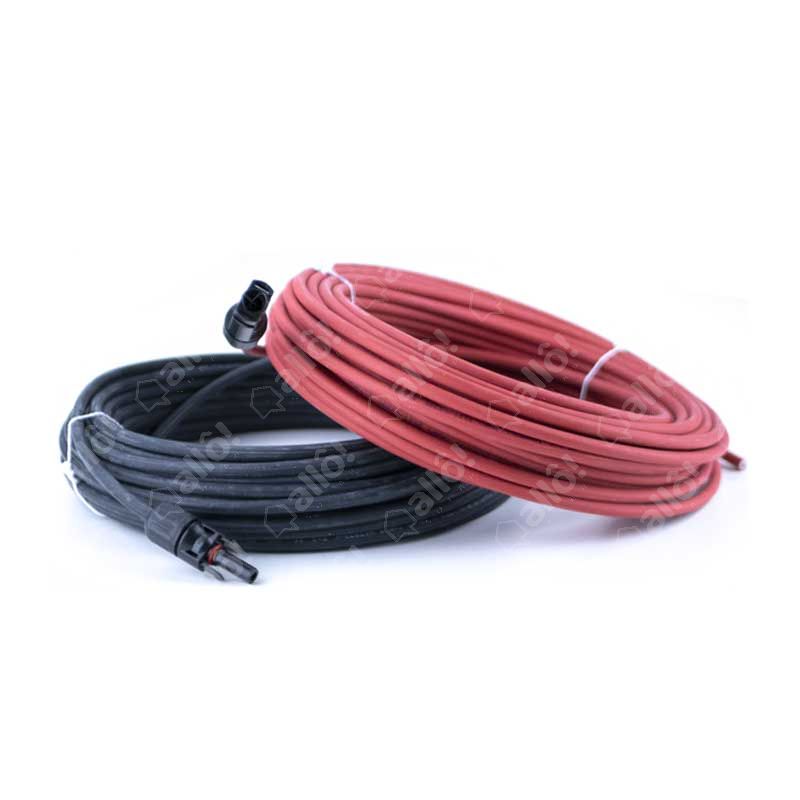 2x20m Câble solaire 6mm2 - MC4 - (Noir - Rouge)