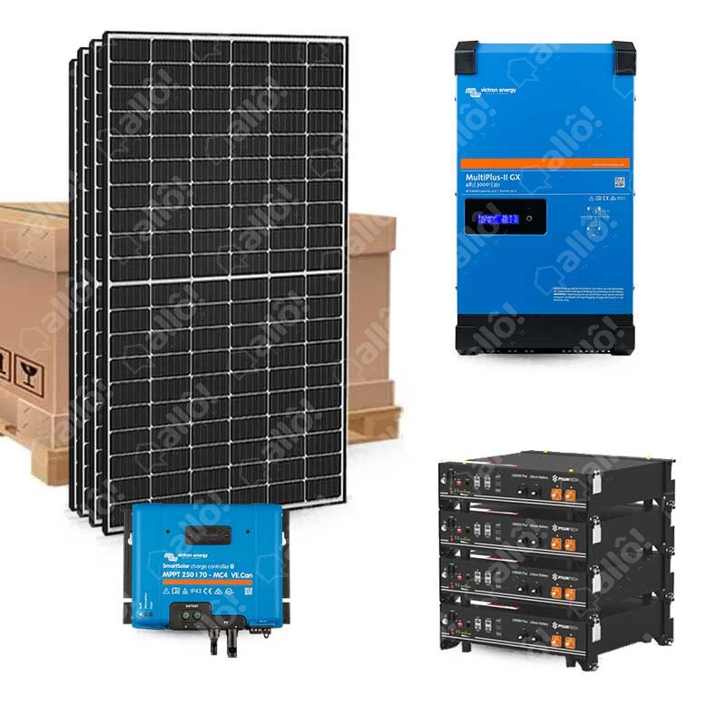 Kit solaire 6kWc - 230V - autonome - stockage Lithium 9.6kWh - Victron -  Dyness