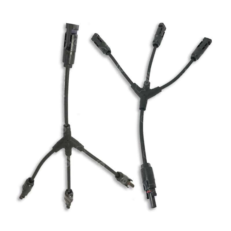 Connecteur MC4 double Mâle/Femelle-Femelle monté sur câble