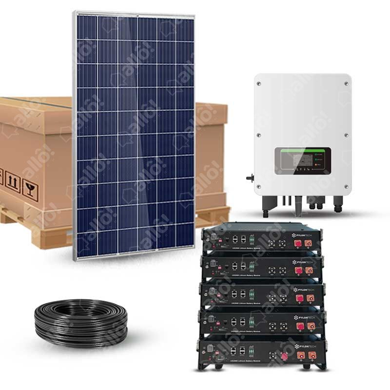 Kit Solaire Autoconsommation avec stockage - PV 760 Wc - 2,4 kWh Batterie  24V - Convertisseur 1200 VA Monophasé