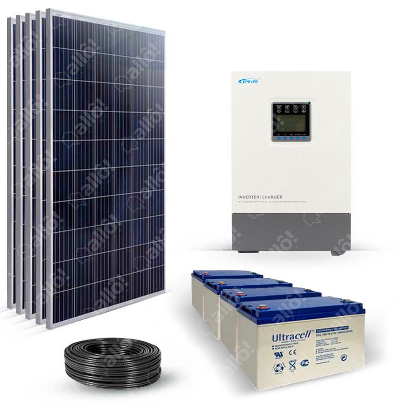 Kit panneau solaire 100W +Onduleur 1500W 12V/24V Kit de cellules