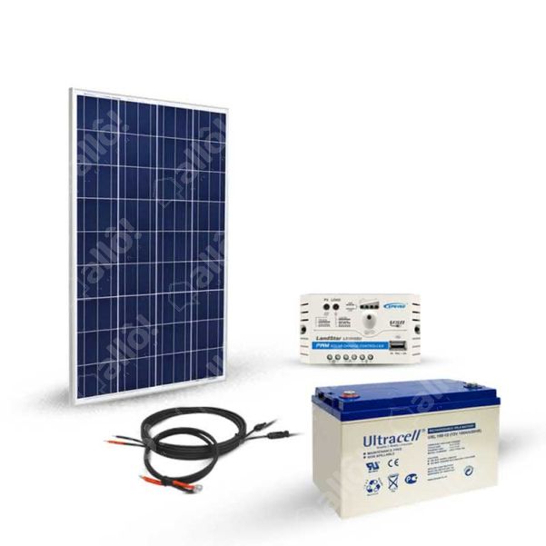 Kit solaire autonome 215W/12V/1600VA batterie Lithium complet