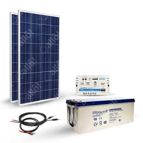 Panneau Solaire 300W 12V, Kit de Panneau Solaire, Chargeur de Batterie Kit  avec régulateur de Charge