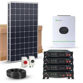 Kit solaire 6600Wc 230V autonome - stockage 9.6kWh LITHIUM