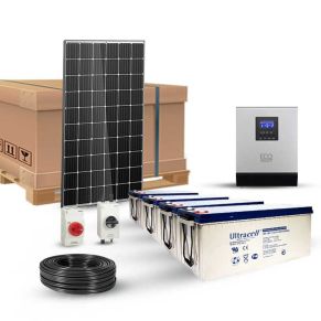 Kit solaire 3320Wc - 230V - autonome - stockage 9.6kWh
