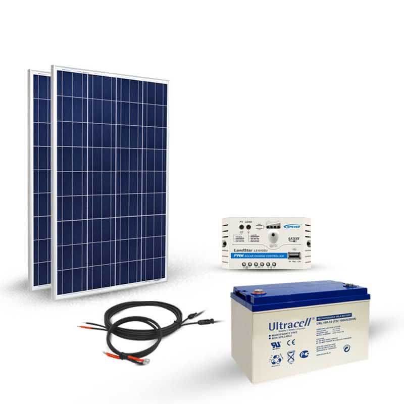 Noir 200W Kit solaire Panneau pour batterie RV navires d'aéronefs par satellite 